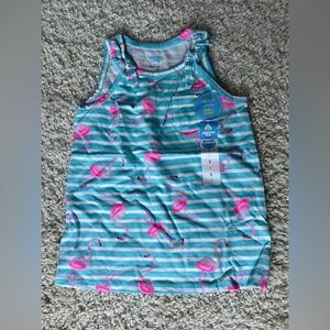 Kids Size 5 Flamingo Striped Tank Top NWT